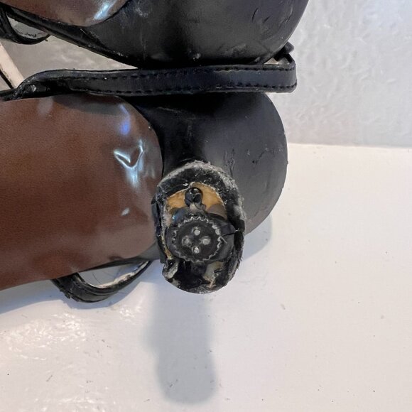 90's Funky Striped Pumps - Heels - Black & White - Size 9 - Picture 7 of 13